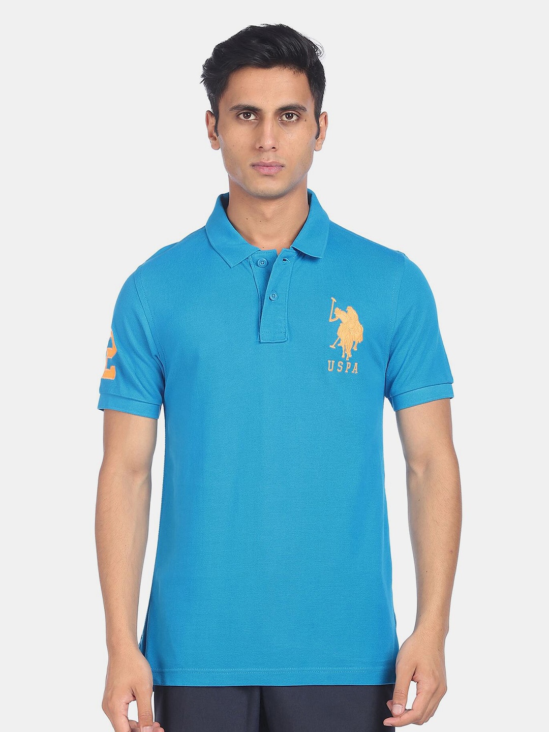 

U S Polo Assn Men Blue Polo T-shirt