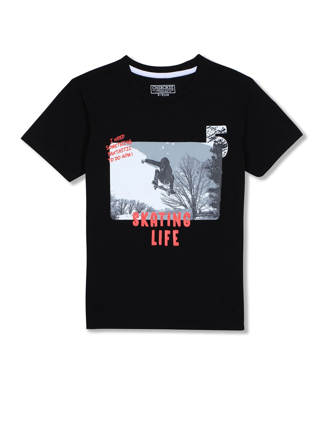 

Cherokee Boys Black Printed T-shirt