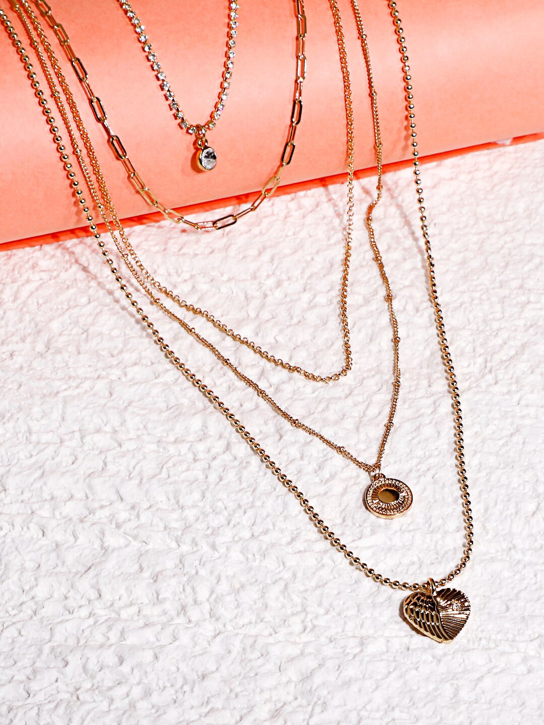 

Lilly & sparkle Women Gold-Toned Set Of 5 Layered Necklace