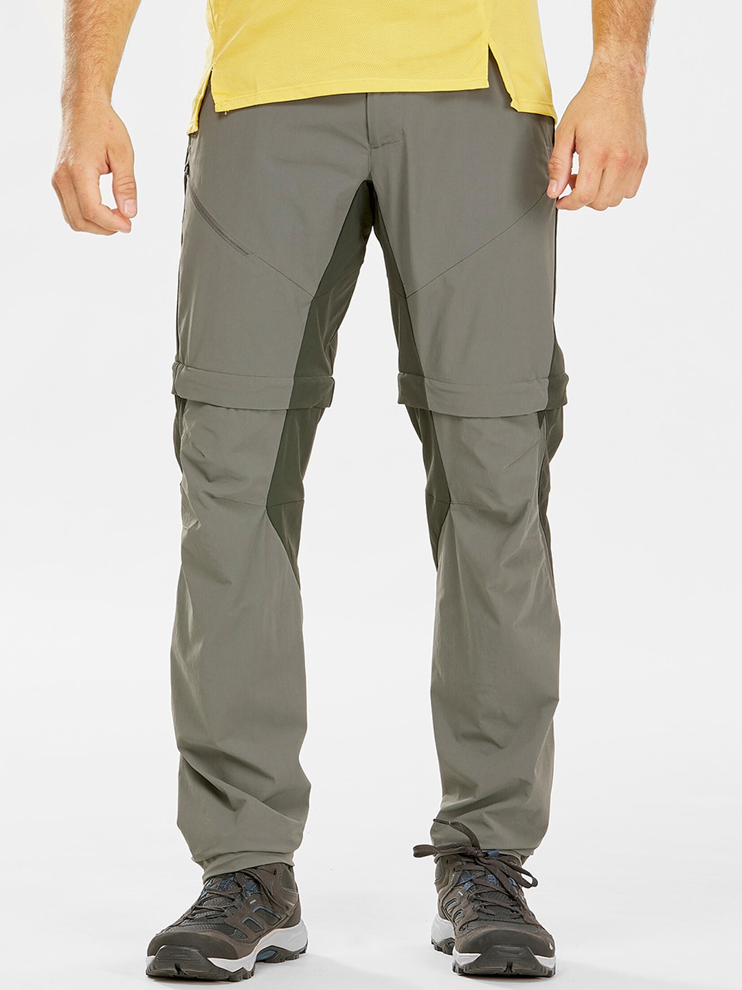 

Quechua By Decathlon Men Grey Zip-Off MH550 Hiking and Trekking Trousers