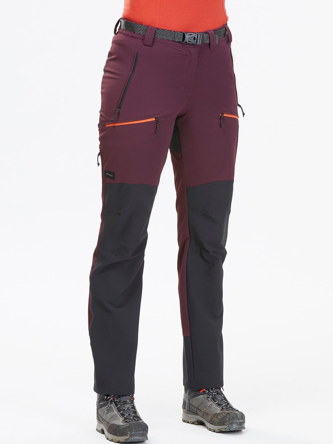 

FORCLAZ By Decathlon Women Maroon Mountain Trekking Water-Repellent MT900 Trousers