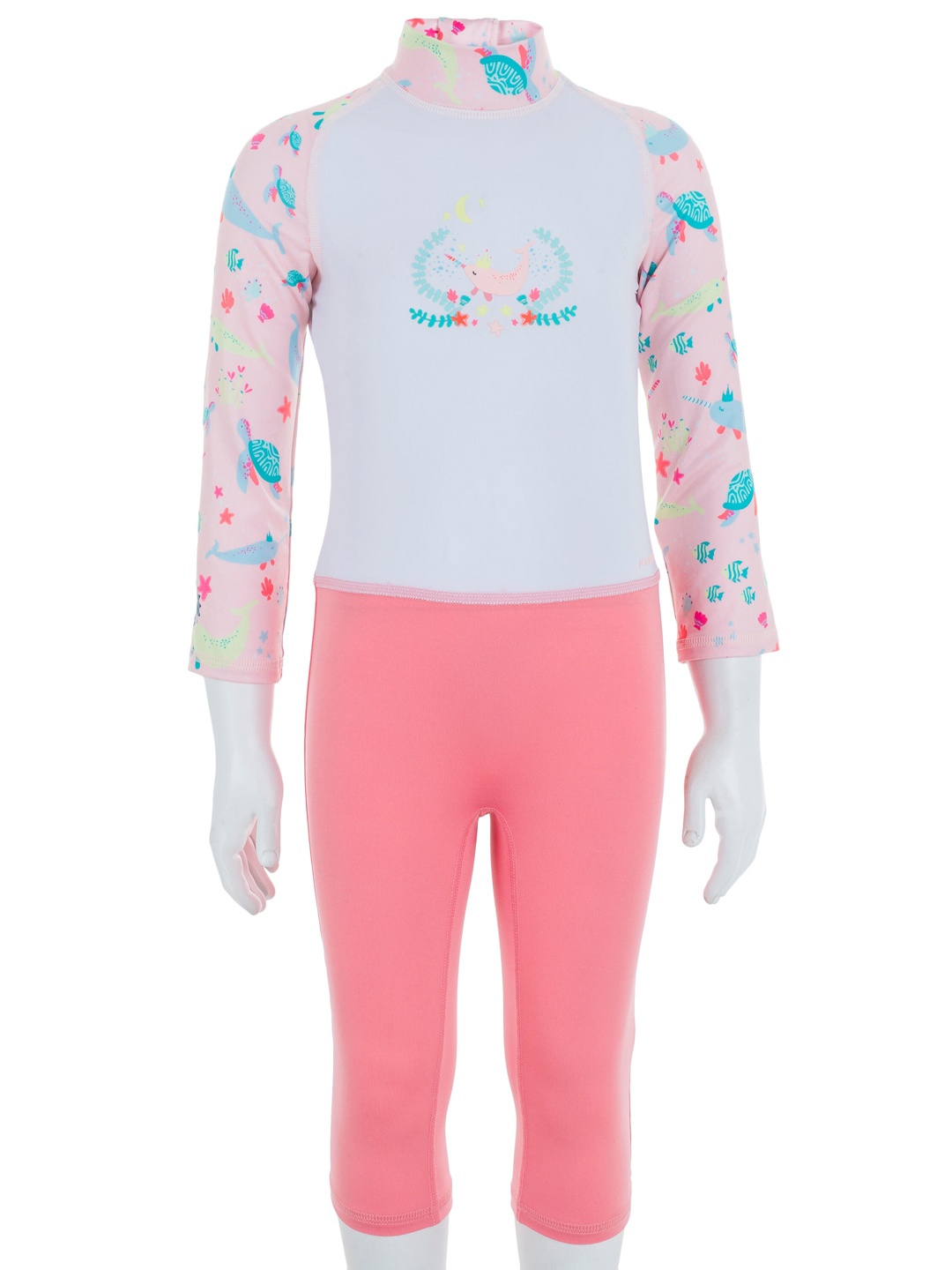 

Nabaiji By Decathlon Kids Pink & White Swimming Suit with UV-Protection