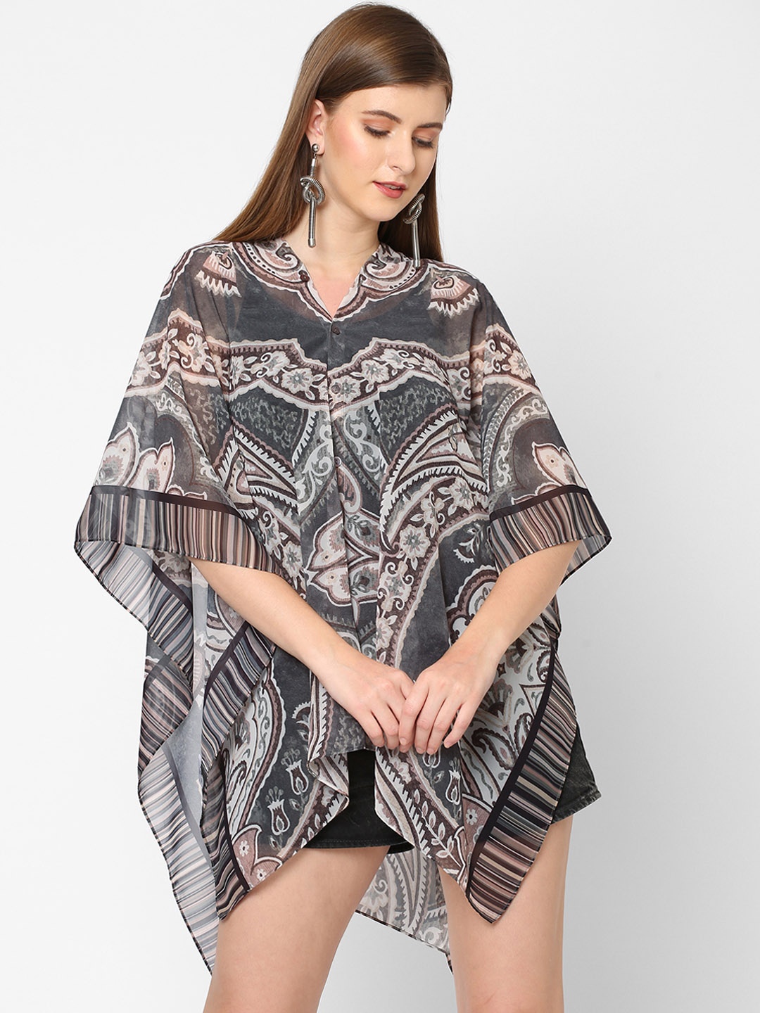 

Cloth Haus India Multicoloured Print Kaftan Top, Multi