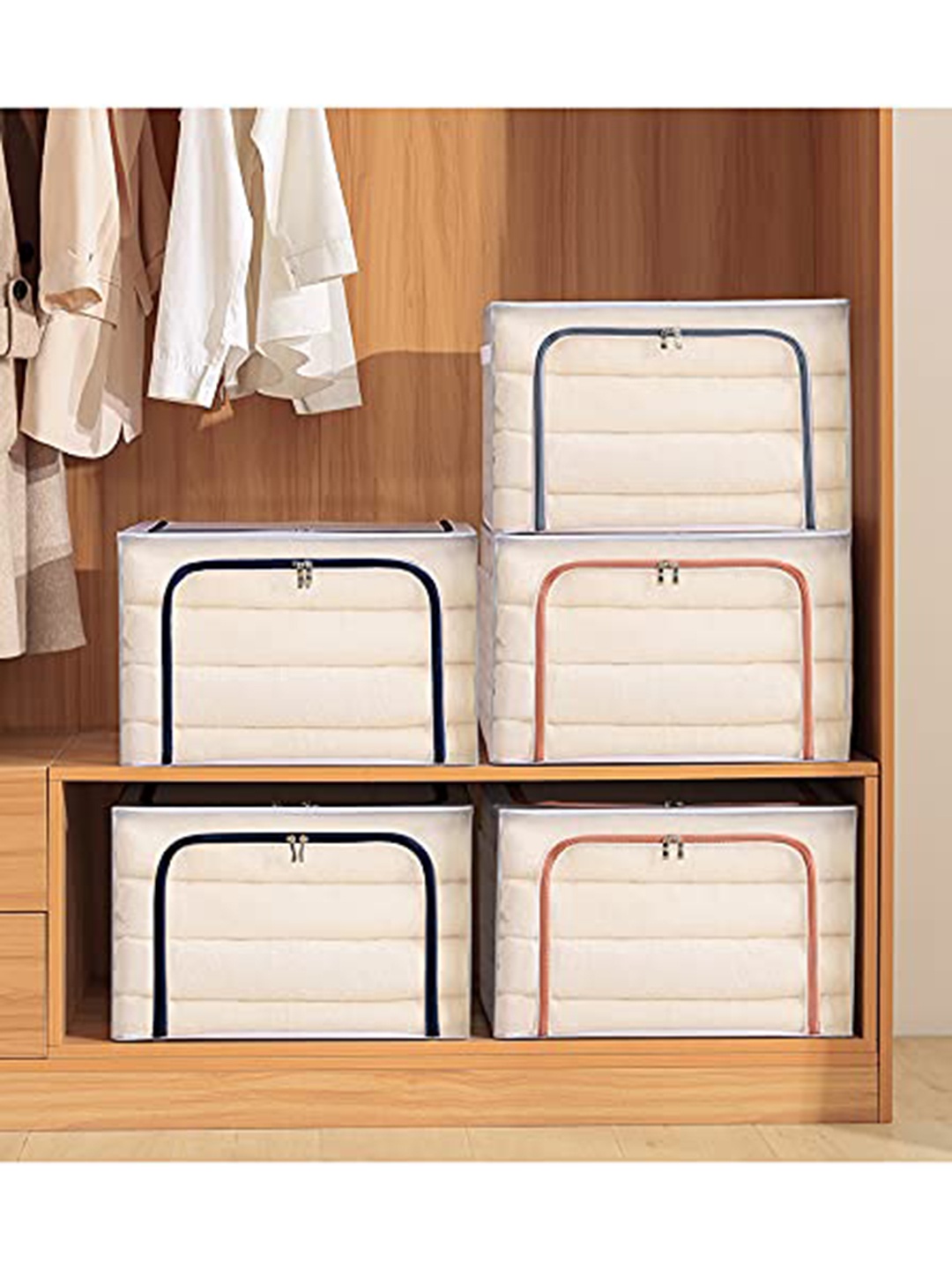 

HOUSE OF QUIRK Pack Of 3 Grey Solid Foldable Storage Bags