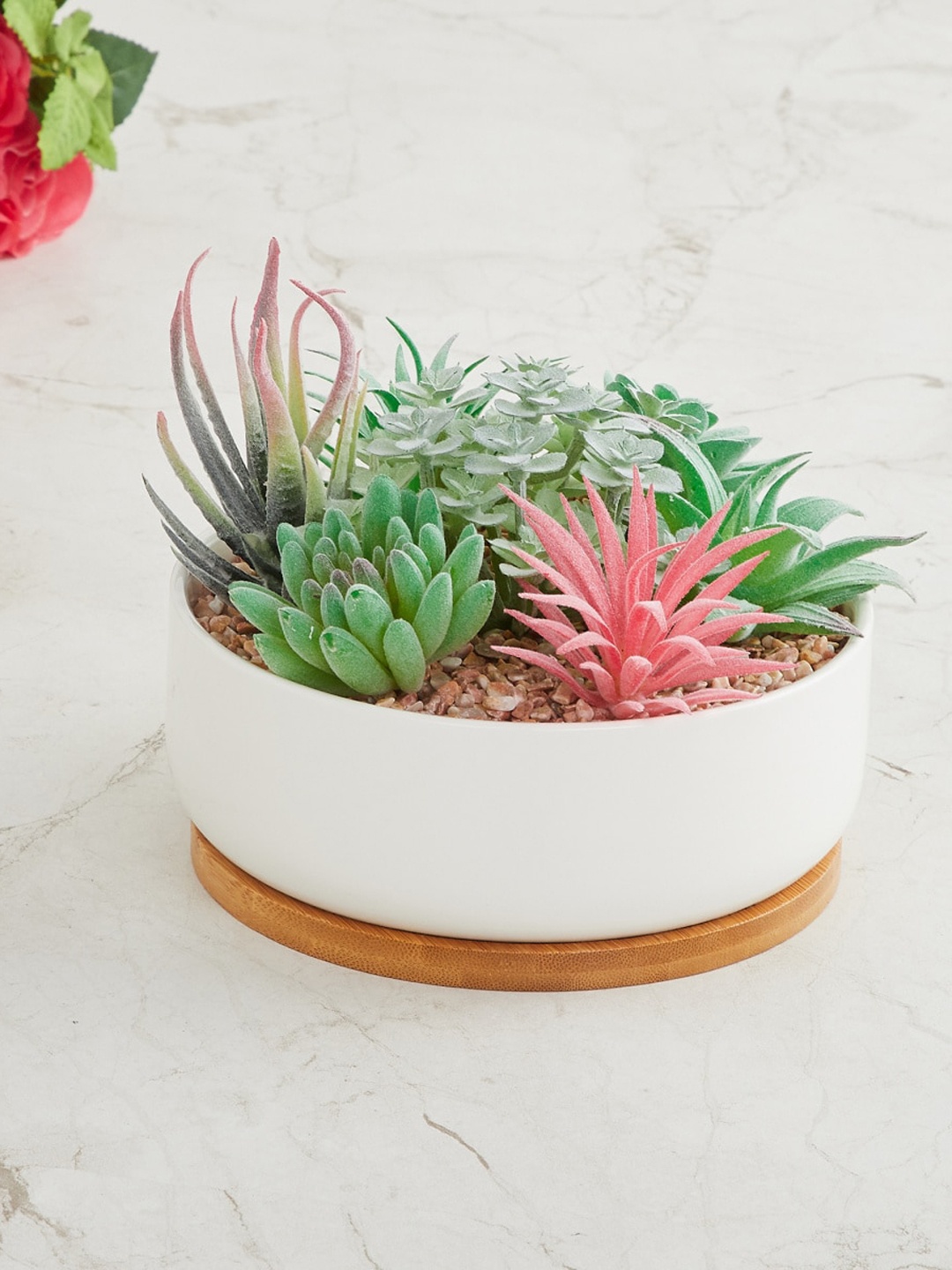 

Home Centre Fiesta Green & White Artificial Potted Plant