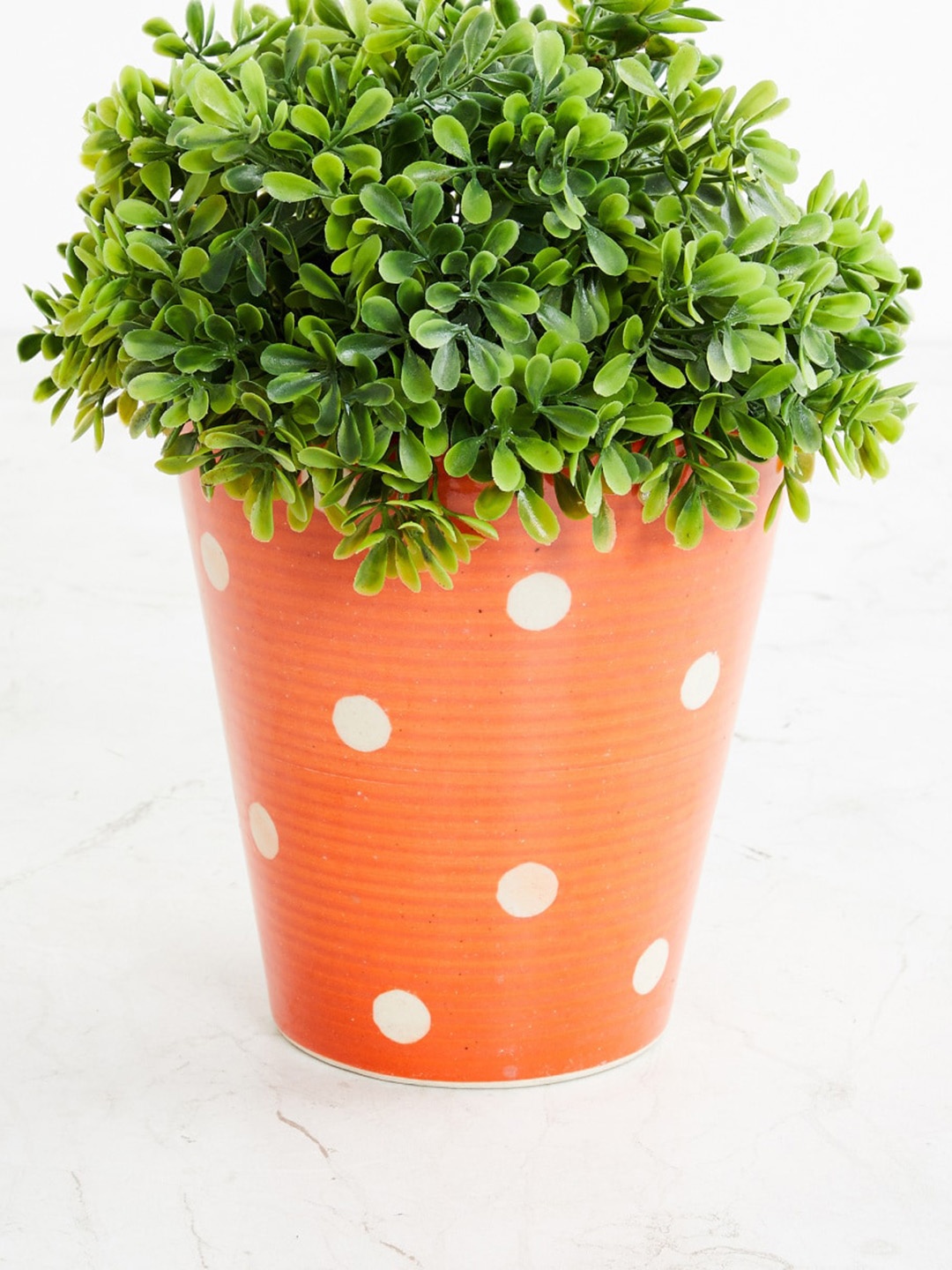 

Home Centre Orange & White Printed Soulful India Ceramic Planter