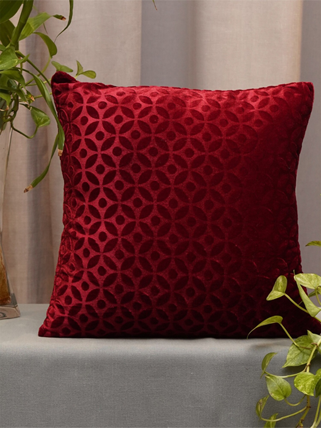 

ZEBA Red Velvet Square Cushion Covers