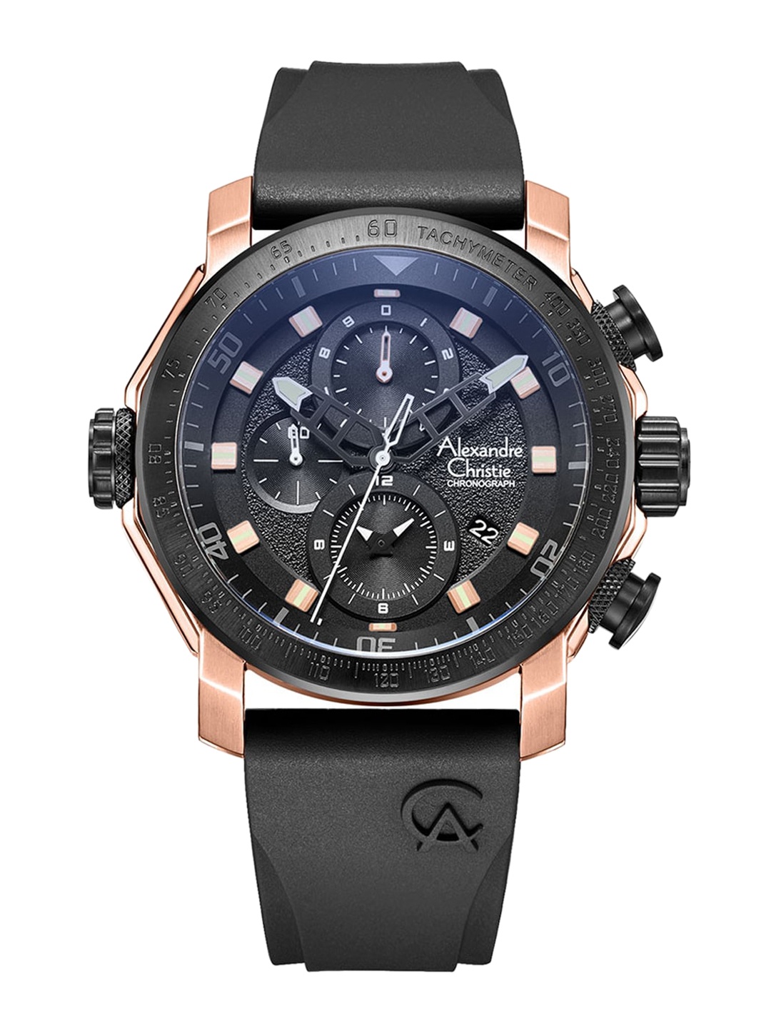 

Alexandre Christie Men Black Dial & Black Straps Analogue Chronograph Watch 6565MCRBRBA