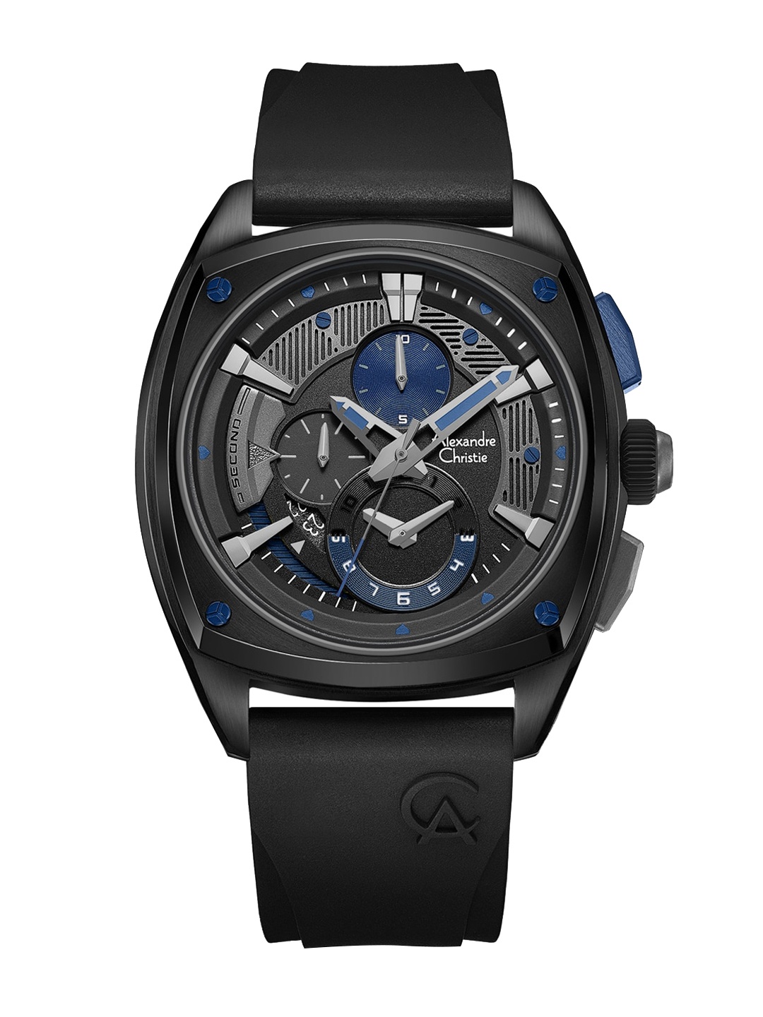 

Alexandre Christie Men Black Dial & Black Straps Analogue Chronograph Watch 6591