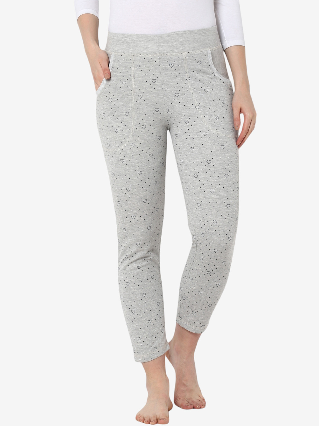 

Alan Jones Women Grey Melange Printed Lounge Pants