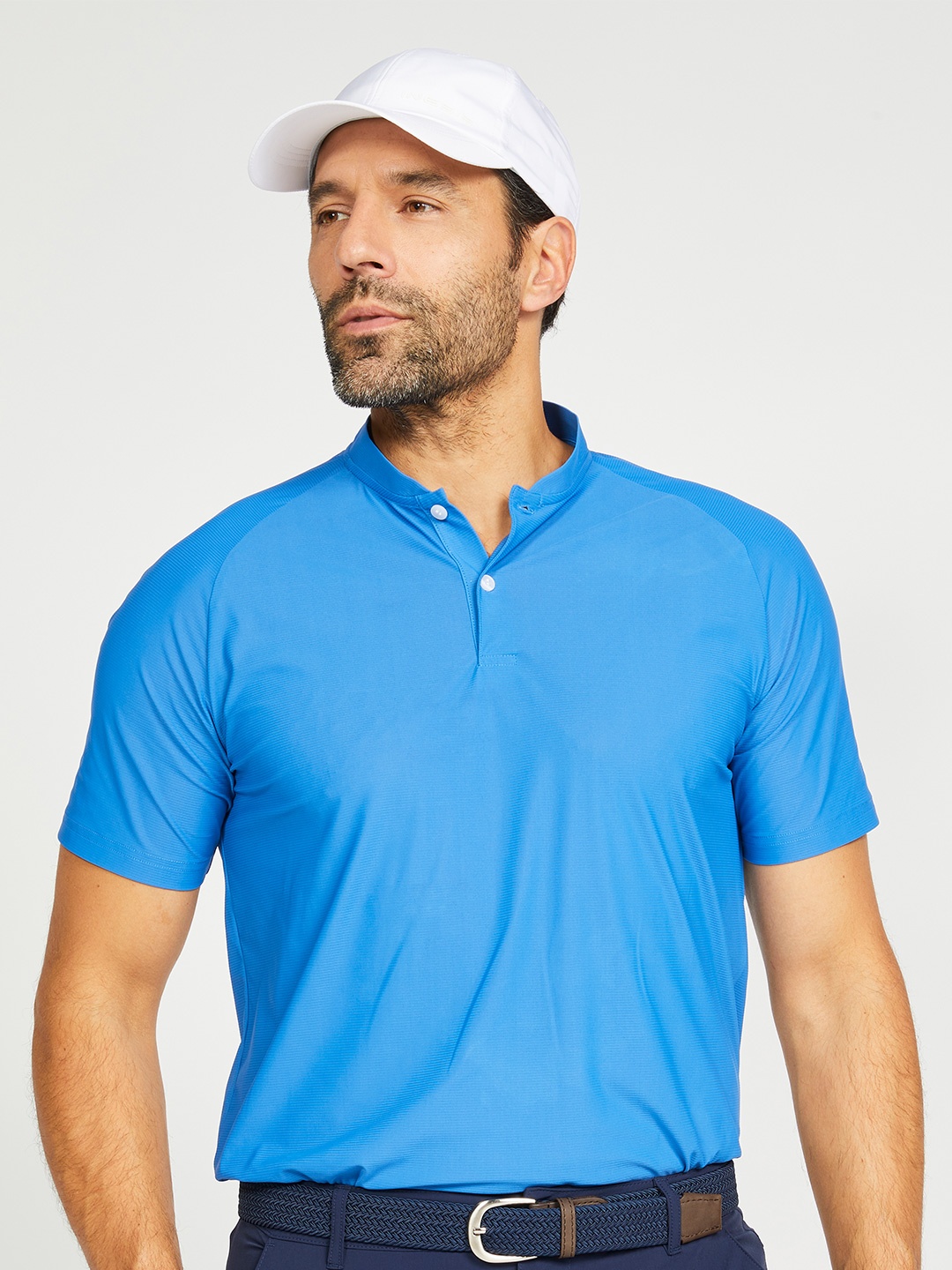 

Inesis By Decathlon Men Blue Lightweight Quick Dry Polo Collar T-Shirt