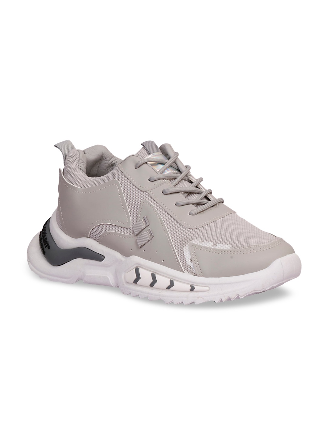 

CIPRAMO SPORTS Men Grey Woven Design PU Sneakers