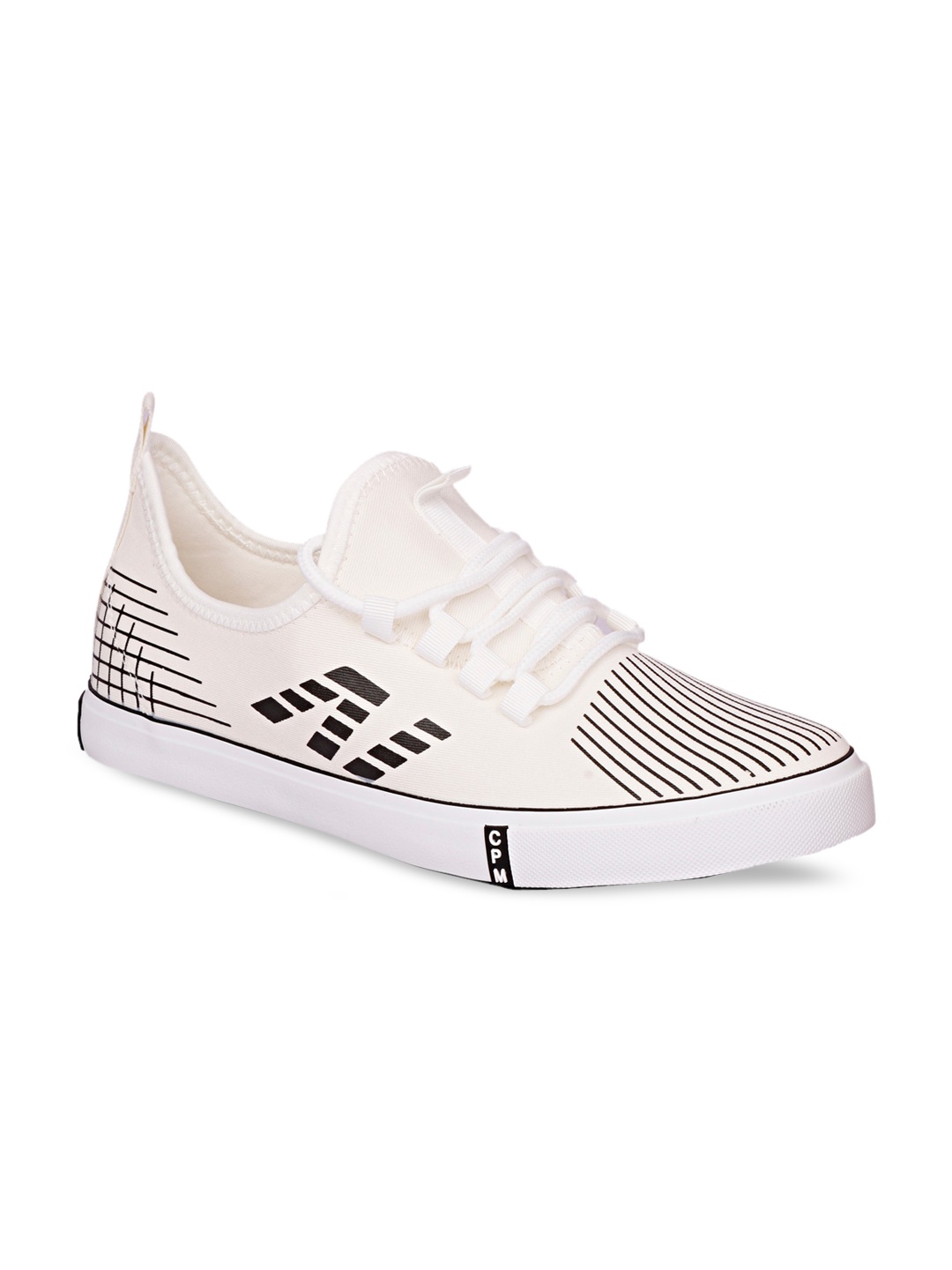 

CIPRAMO SPORTS Men White Printed Canvas Sneakers