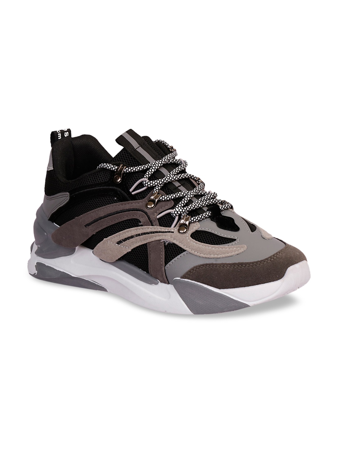 

CIPRAMO SPORTS Men Black Colourblocked PU Trekking Shoes