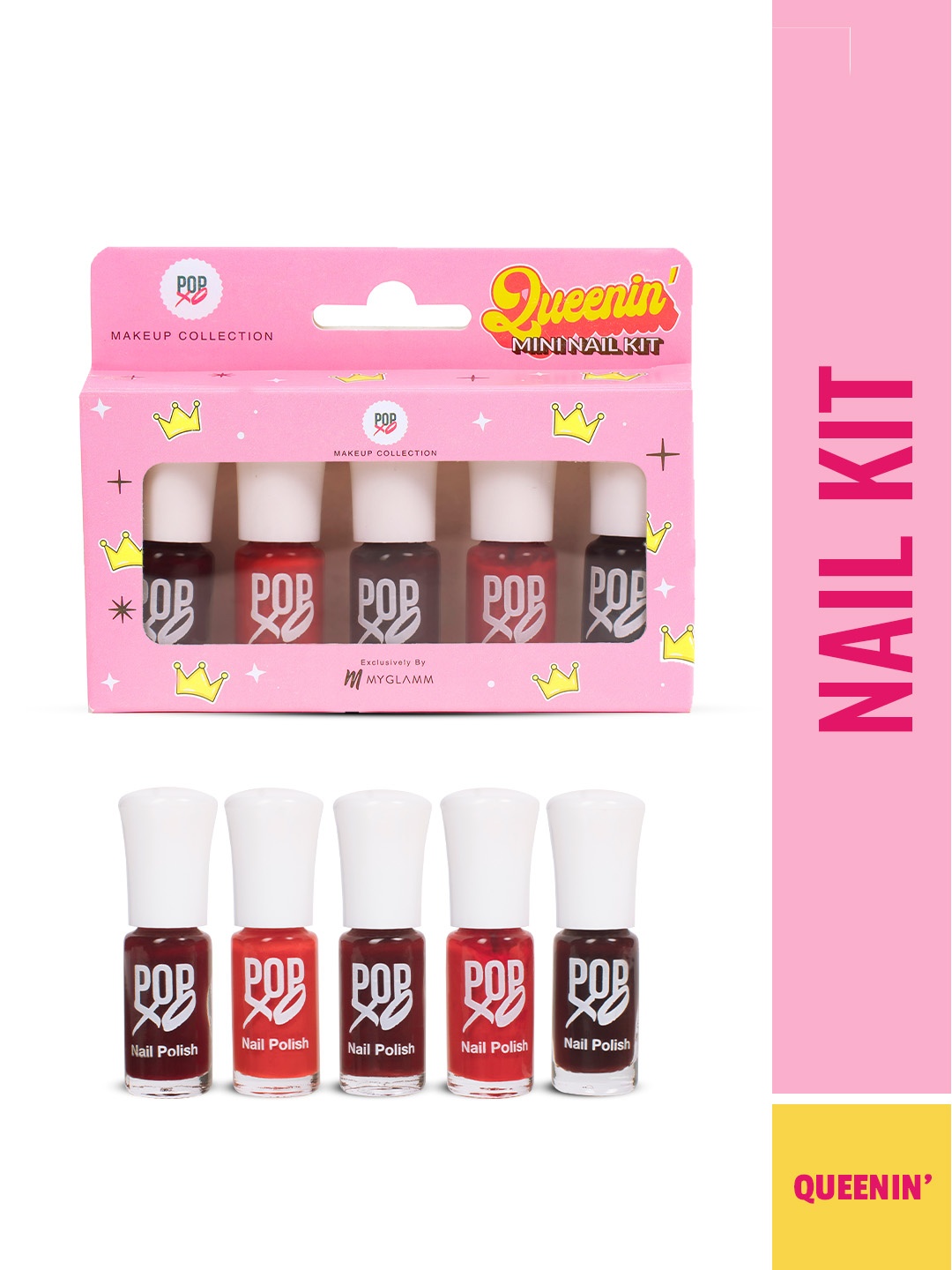 

MyGlamm POPxo Makeup Collection -Mini Nail Kit-Queenin' - 15ml, Pink