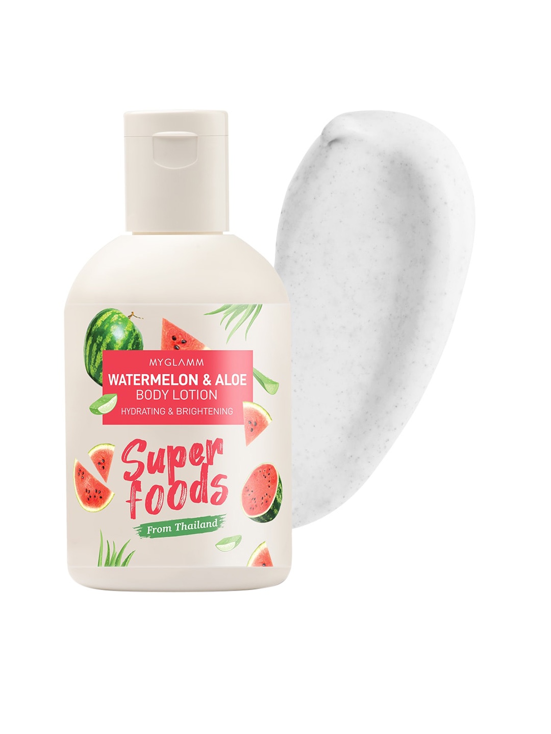 

MyGlamm Superfoods Watermelon & Aloe Body Lotion - 150 ml, White