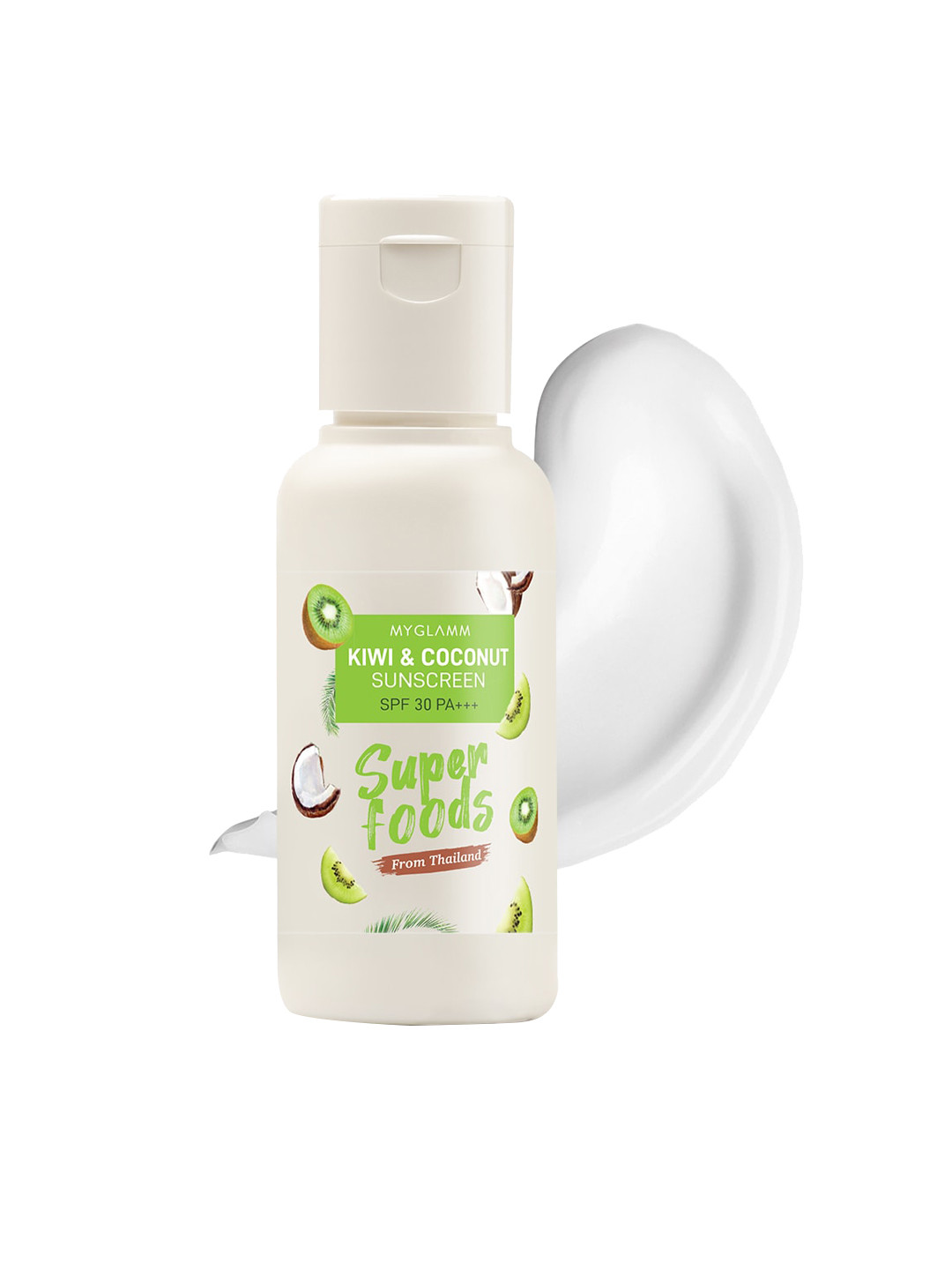 

MyGlamm Superfoods Coconut & Kiwi SPF 30 PA+++ Sunscreen 50 ml, Na