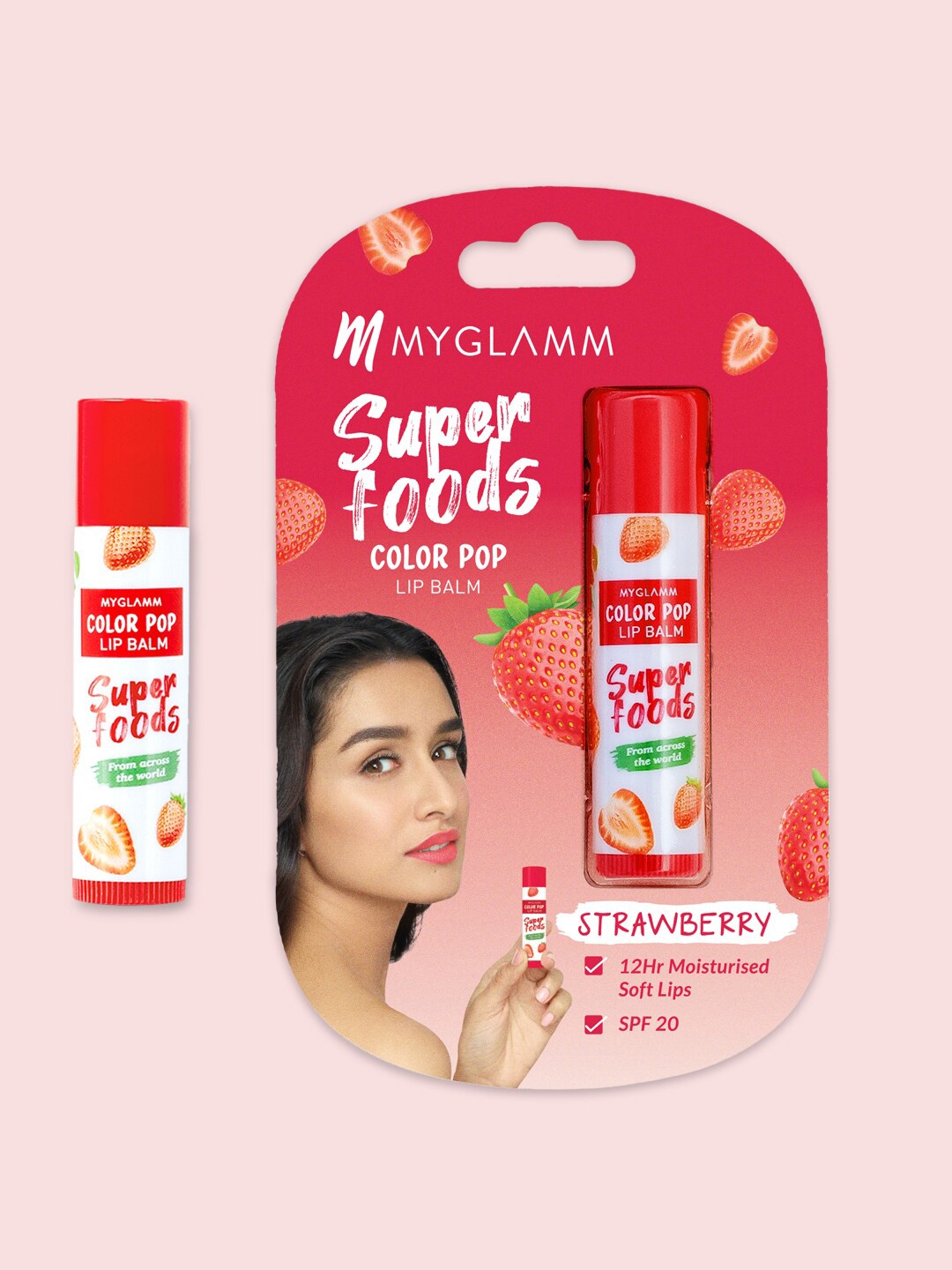 

MyGlamm Color Pop Lip Balm - Strawberry, Pink