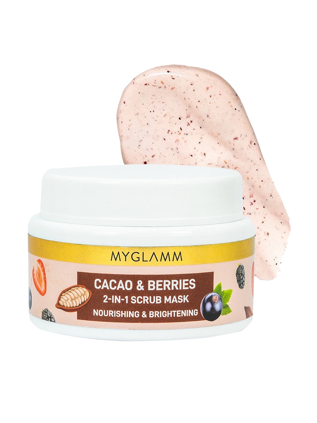 

MyGlamm Superfoods Cacao & Berries 2-In-1 Scrub Mask - 50 g, Beige