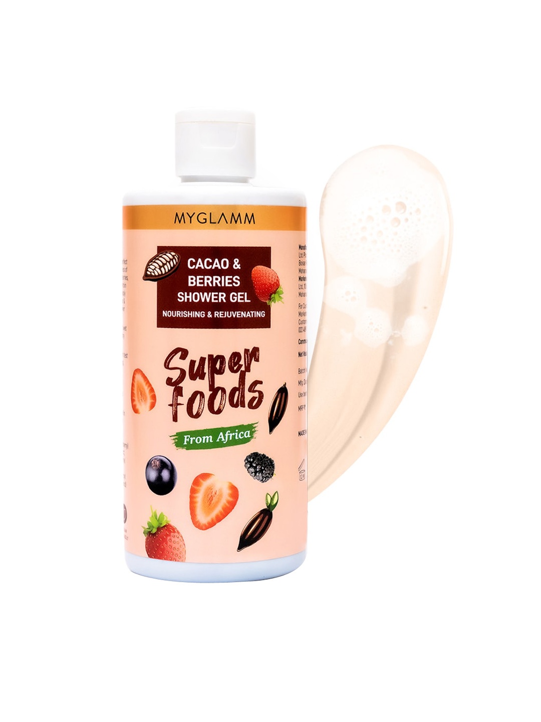 

MyGlamm Superfoods Cacao & Berries Shower Gel - 300 ml, Beige