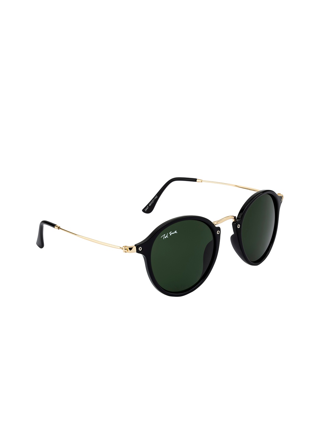 

Ted Smith Unisex Green Lens & Black Round Polarised Lens Sunglasses