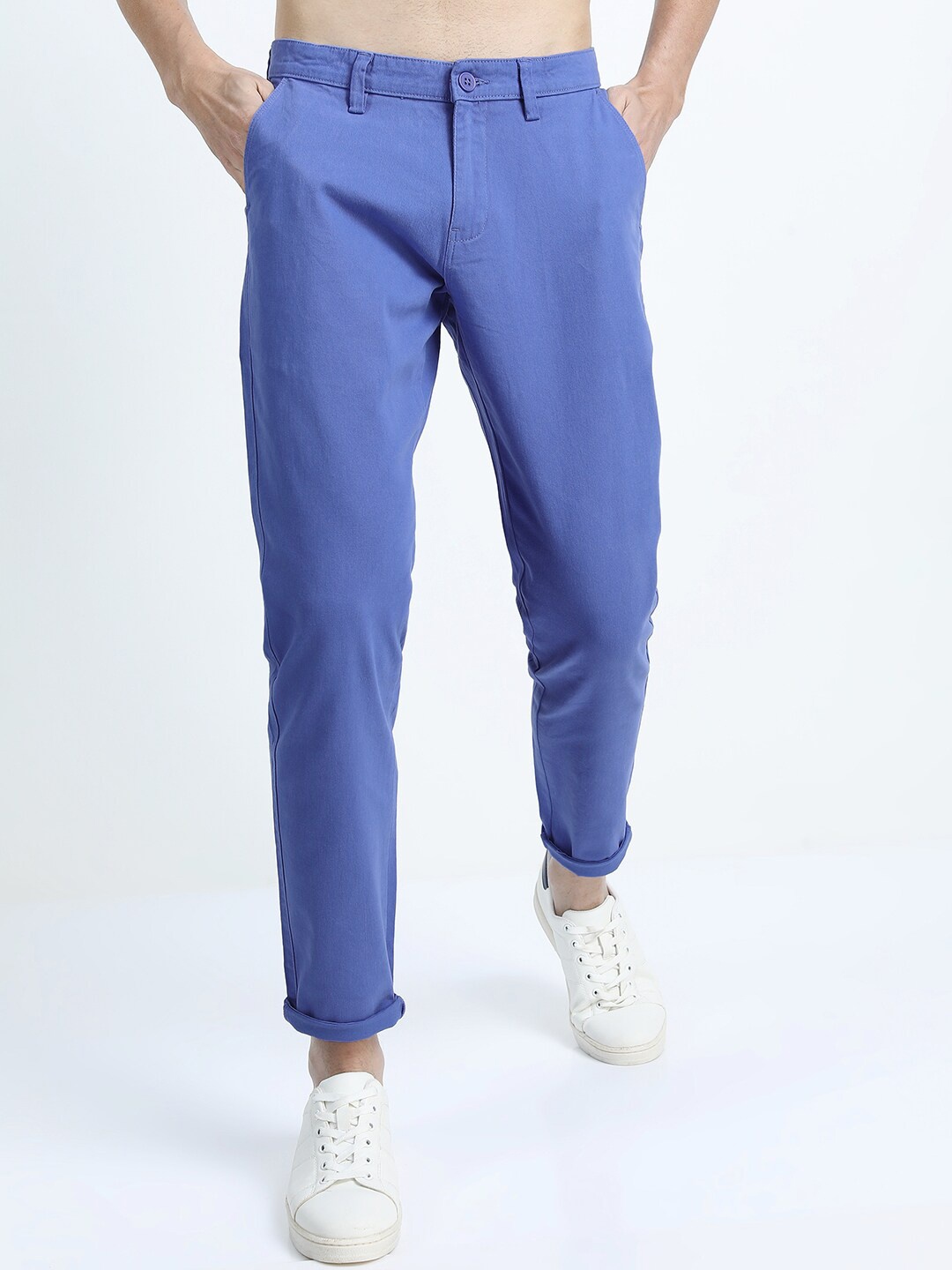 

HIGHLANDER Men Blue Slim Fit Chinos Trousers