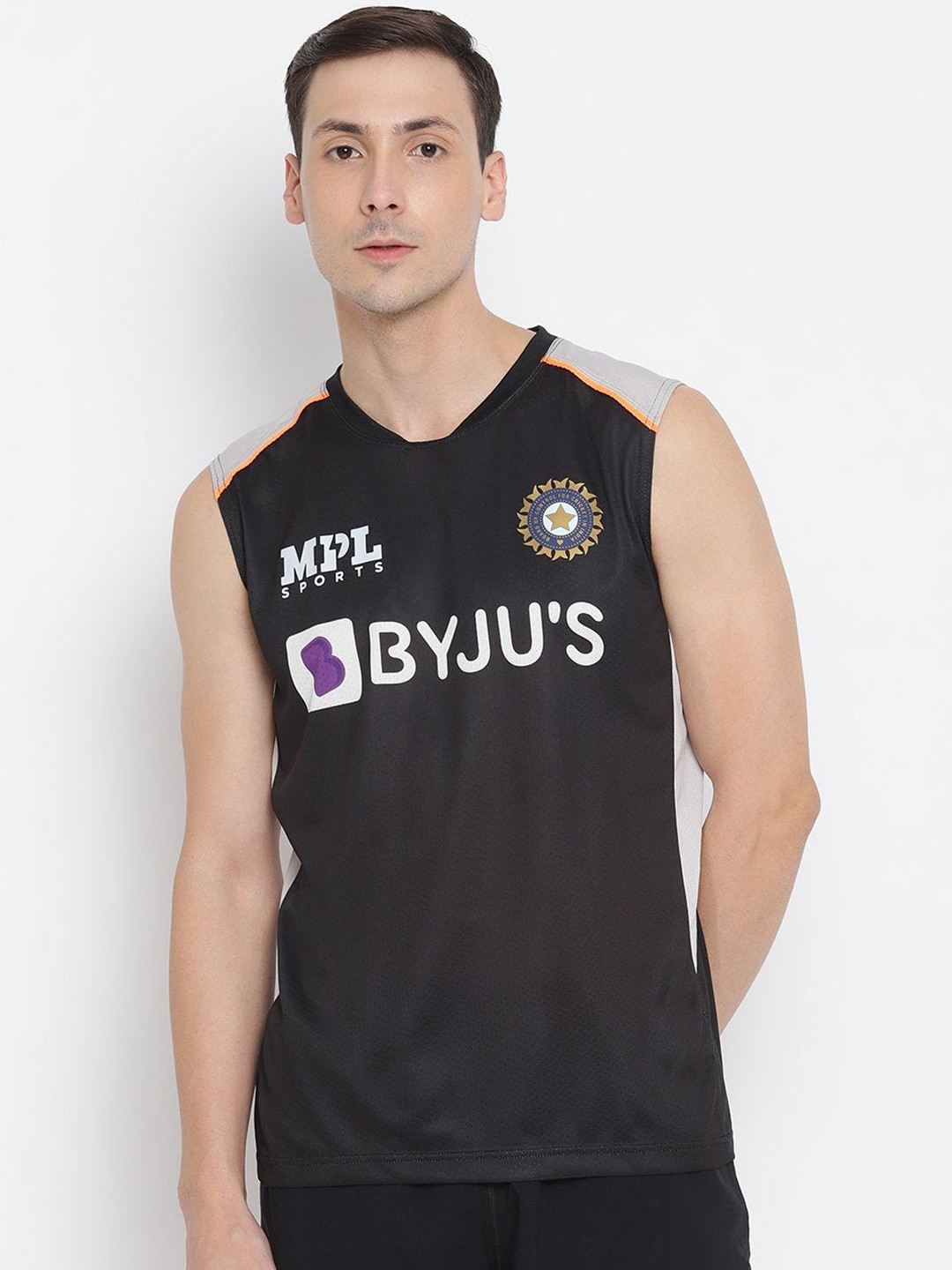 

MPL SPORTS Men Grey & White Official Team India Fan Training Vest