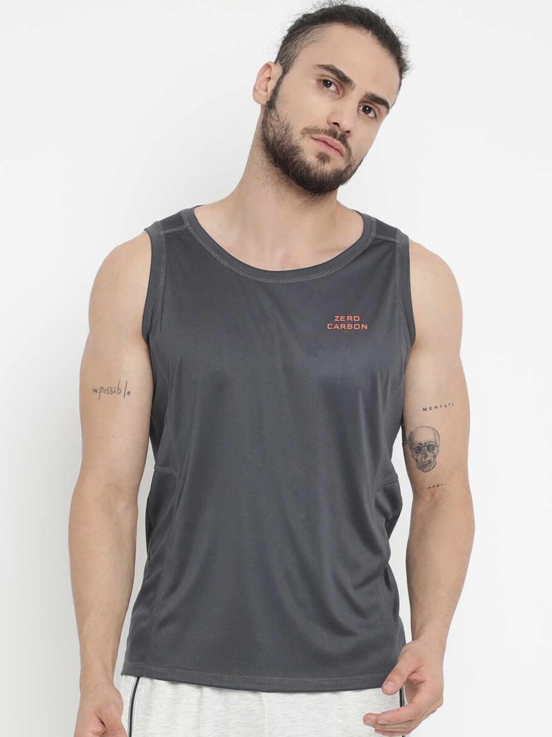 

V2 Value & Variety Men Grey Solid Basic Innerwear Vest