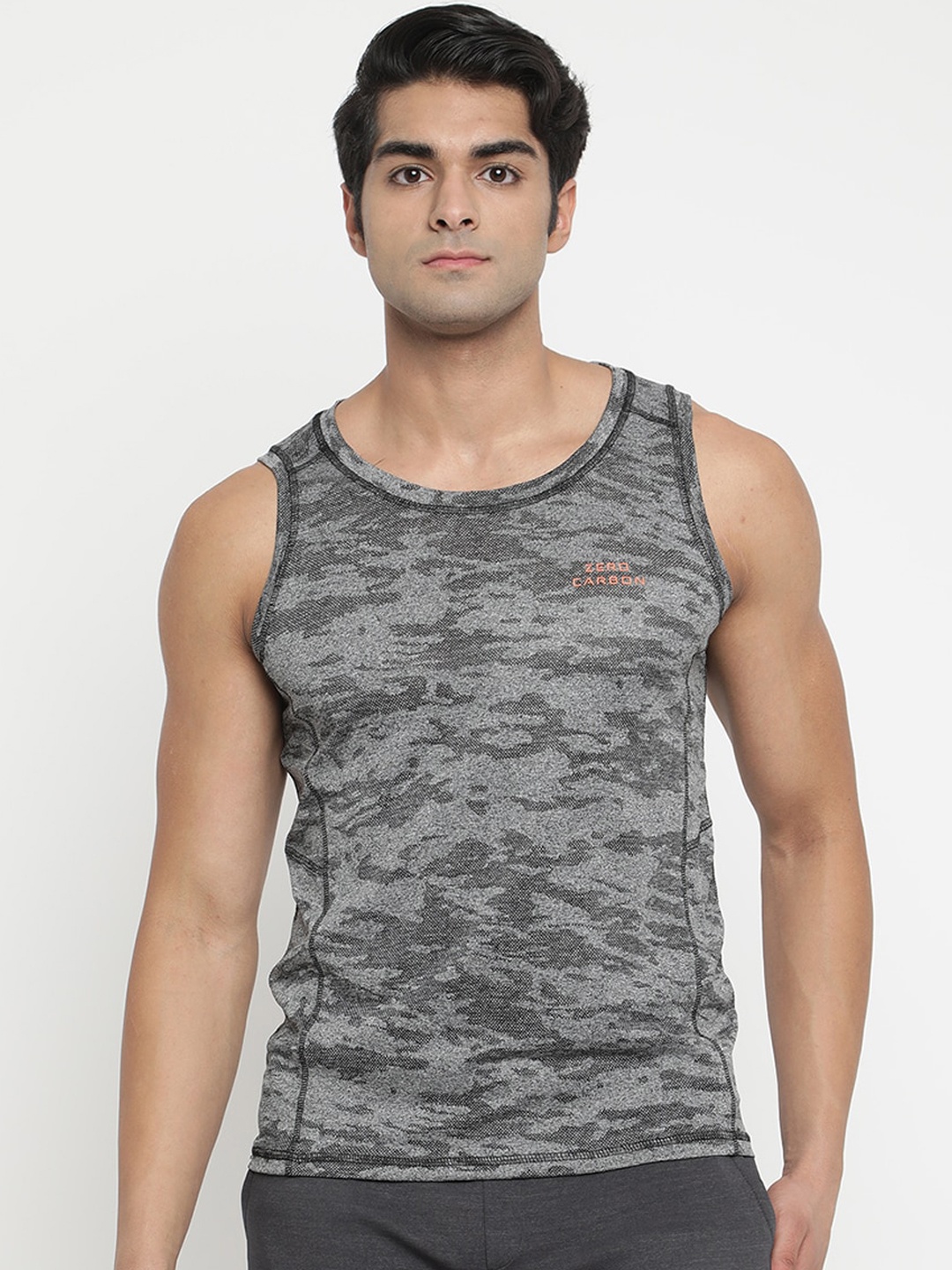 

V2 Value & Variety Men Grey Printed Basic Innerwear Vest