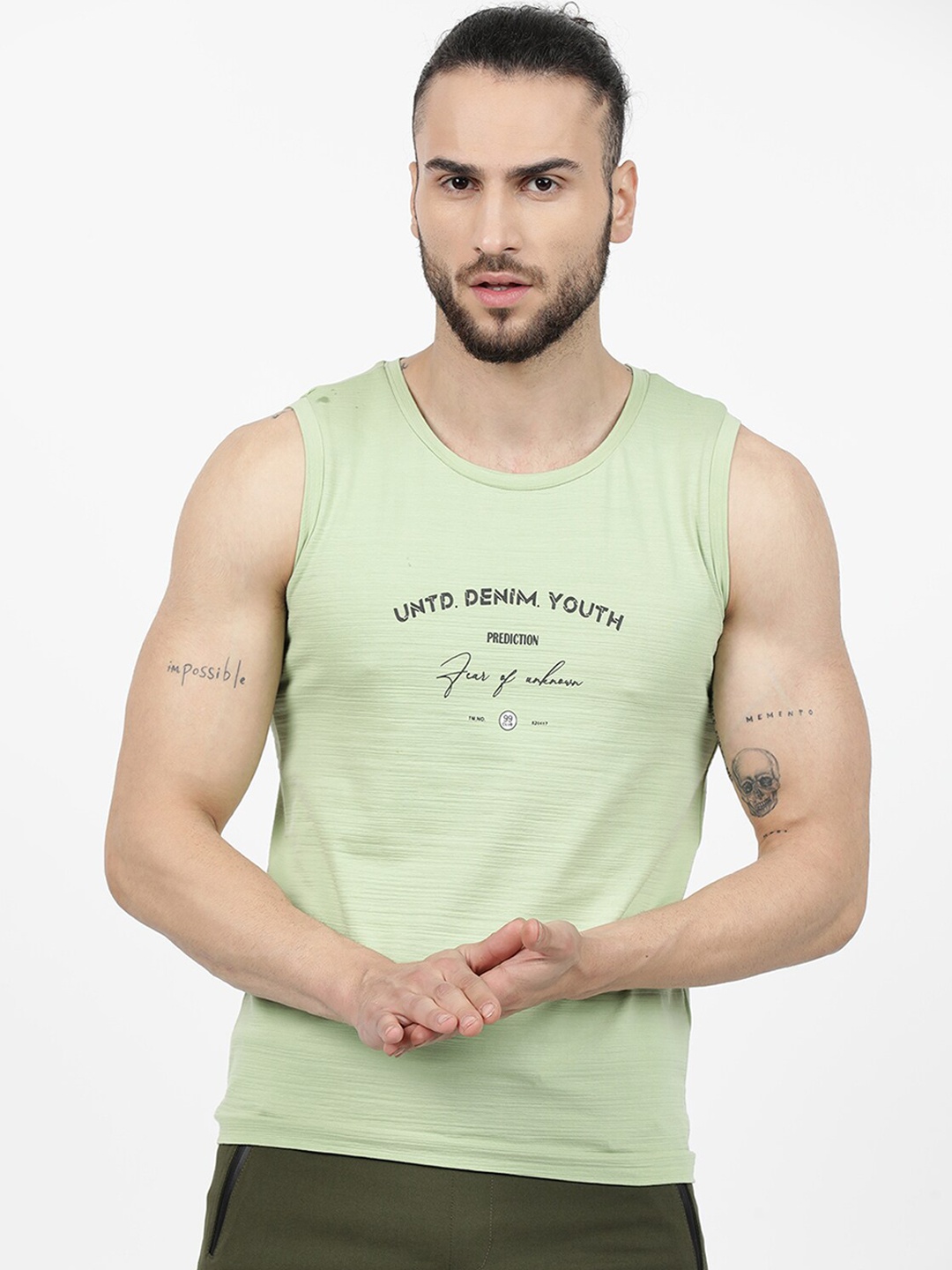 

V2 Value & Variety Men Sea Green Printed Basic Vests