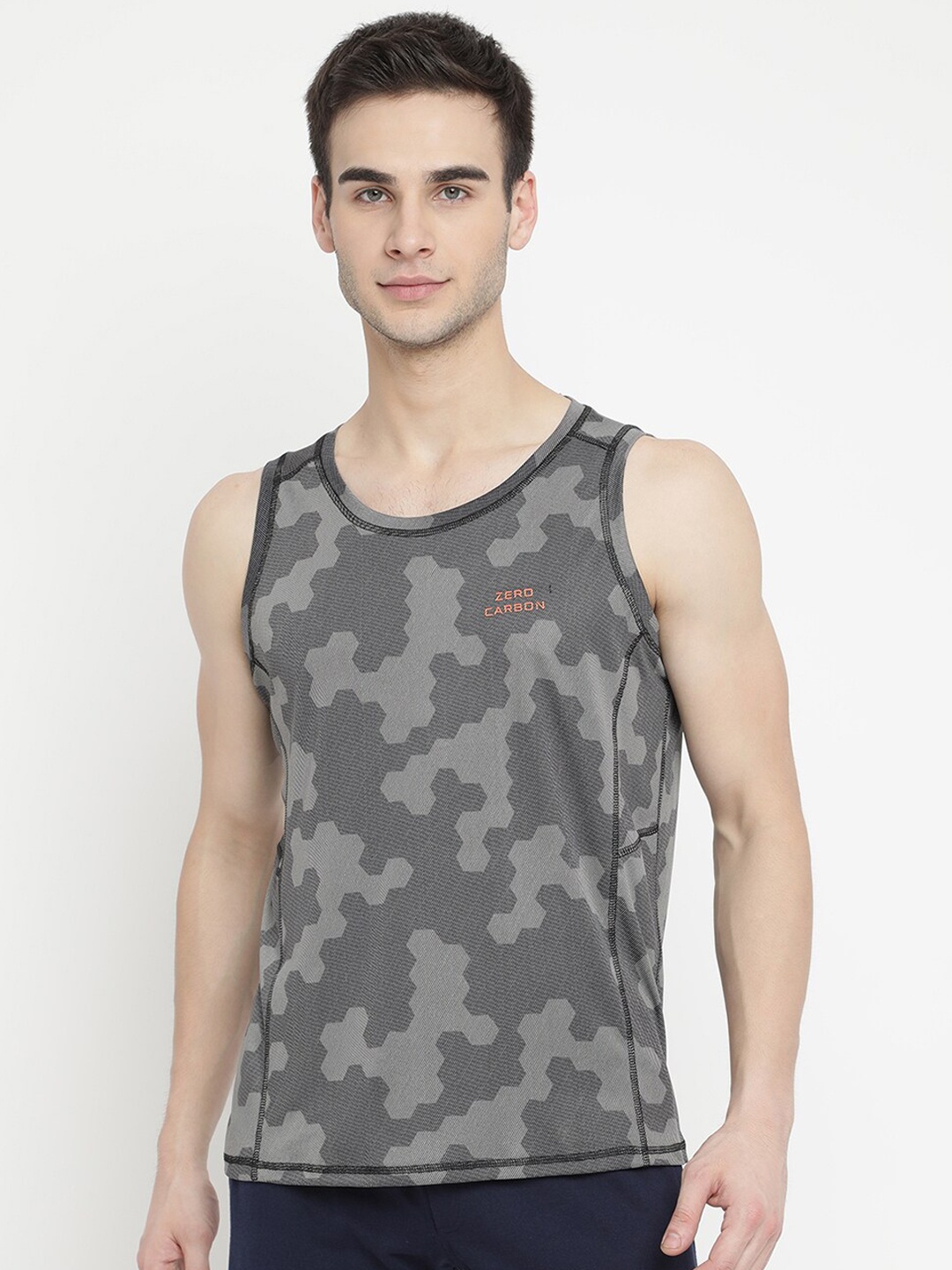 

V2 Value & Variety Men Grey Printed Cotton Innerwear Vest