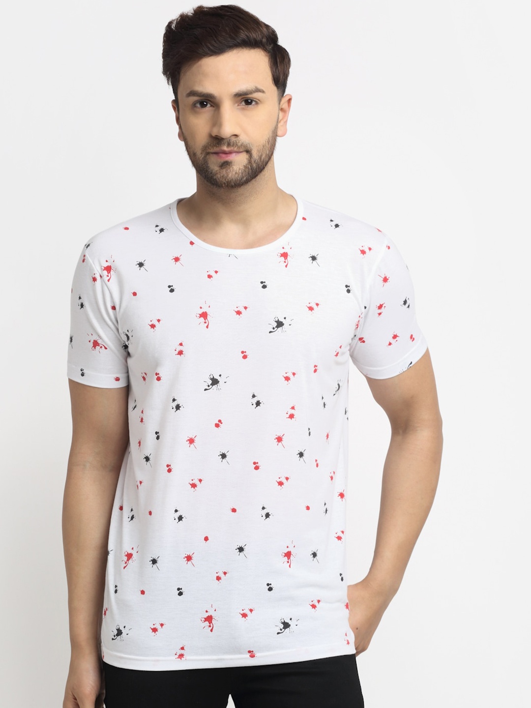 

MACK JONNEY Men White Printed T-shirt