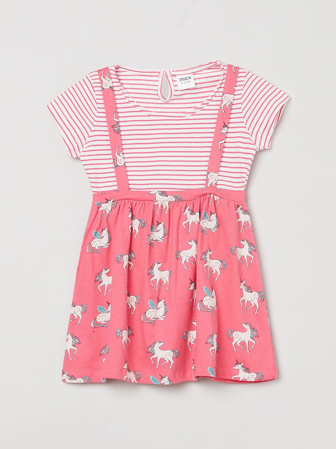 

max Fuchsia & White Pure Cotton Dress