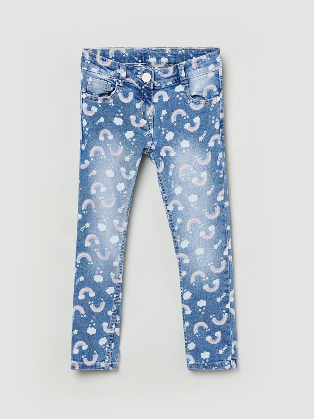 

max Girls Blue Heavy Fade Jeans