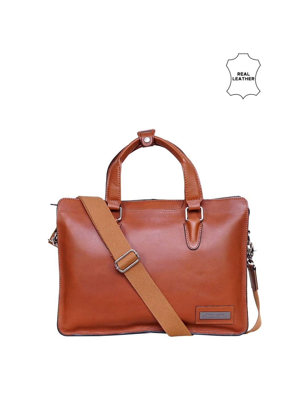 

Justanned Men Tan Solid 14 Inch Laptop Bag