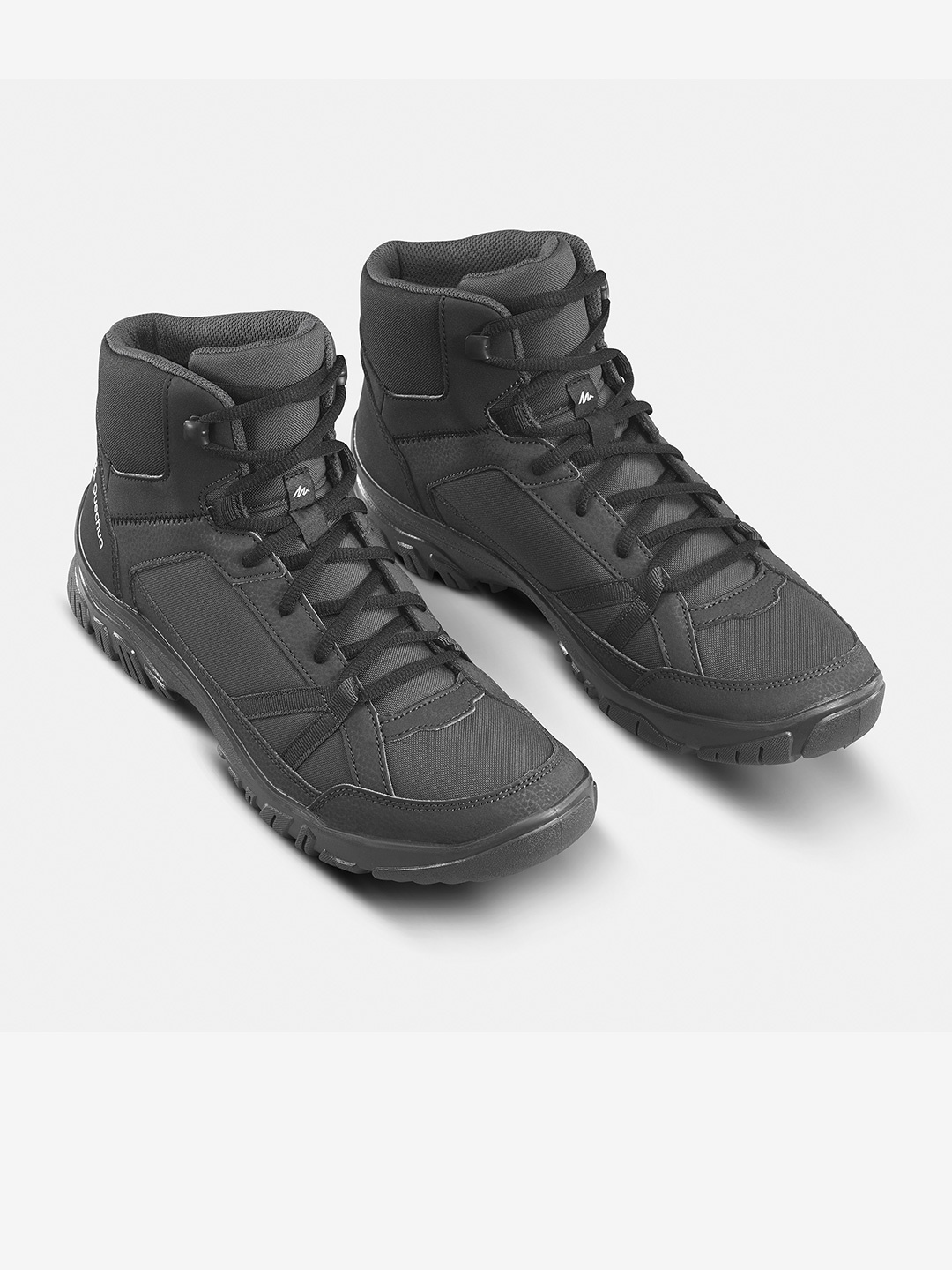 

Quechua By Decathlon Men Black Mid Ankle Support Hiking Shoes