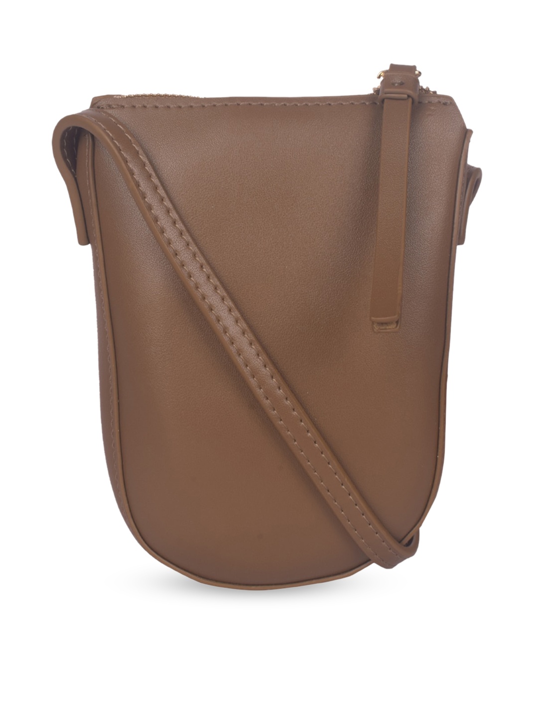 

Bagkok Brown Solid PU Bucket Sling Bag