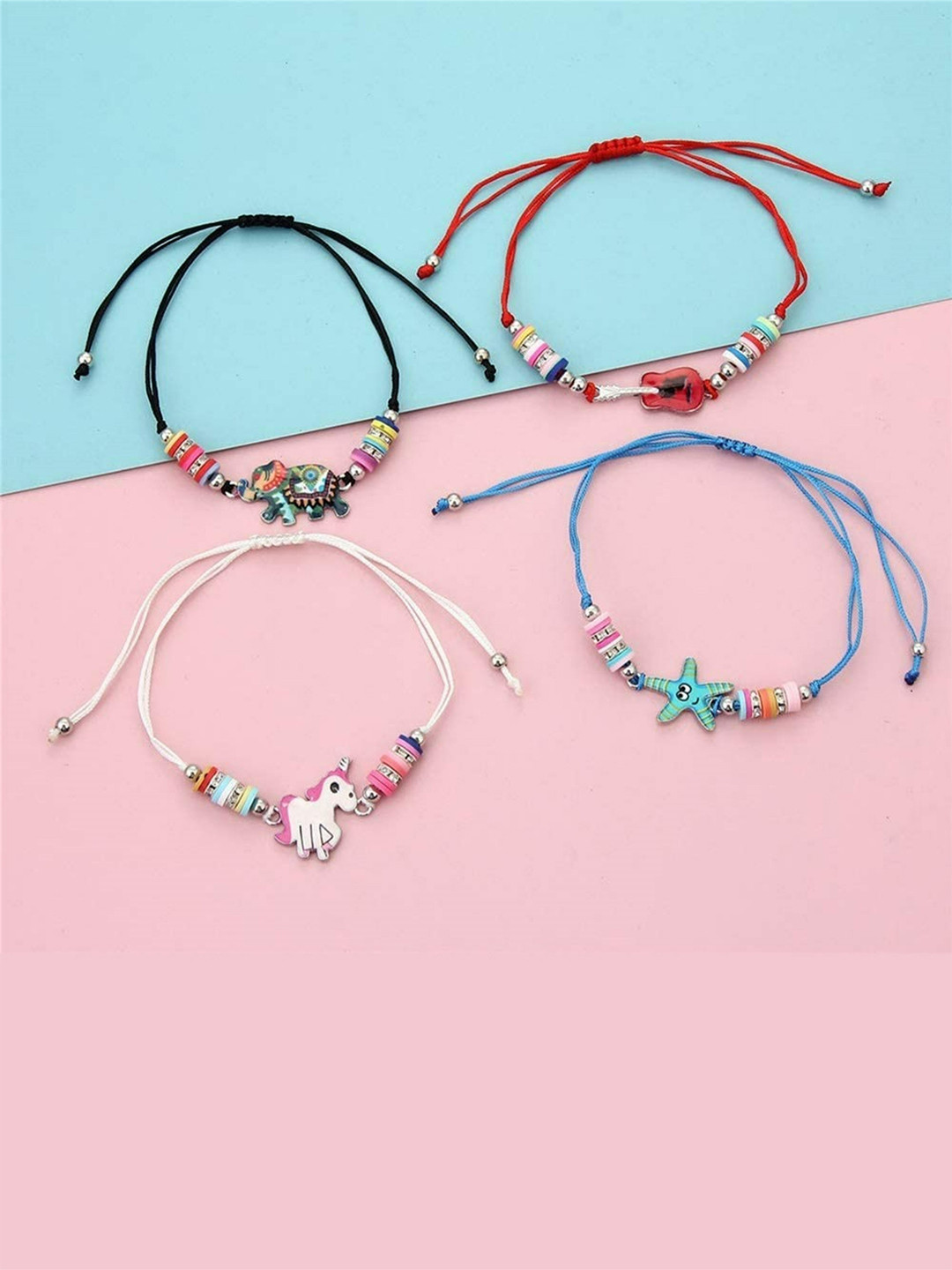 

EL REGALO Women 10 Red & Green Handcrafted Charm Bracelet