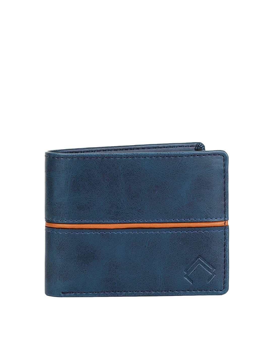 

ALLY CARTER Men Teal & Orange PU Two Fold Wallet