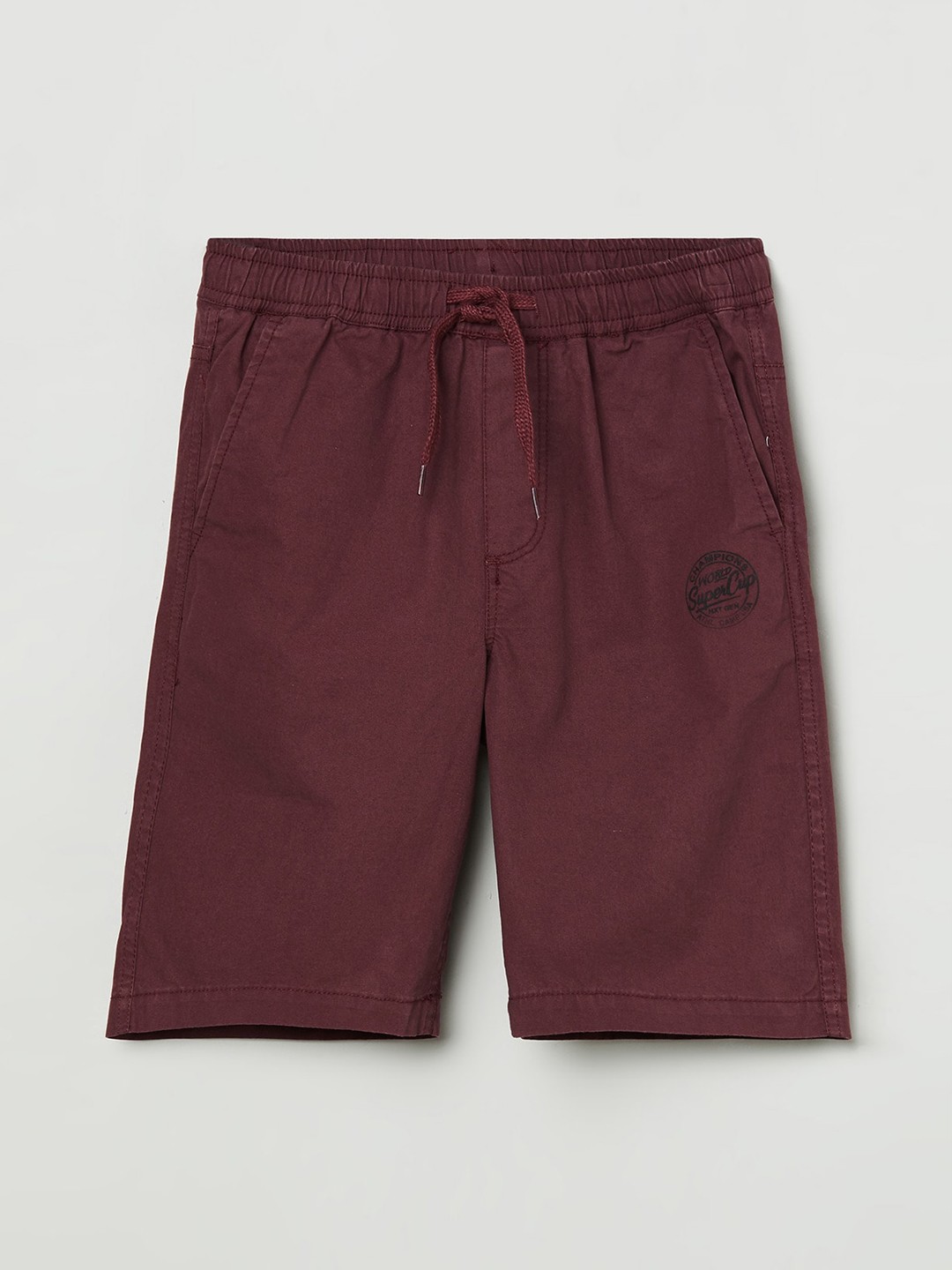 

max Boys Burgundy Pure Cotton Shorts