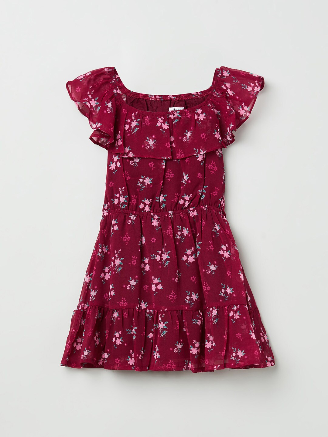 

max Maroon Floral Dress