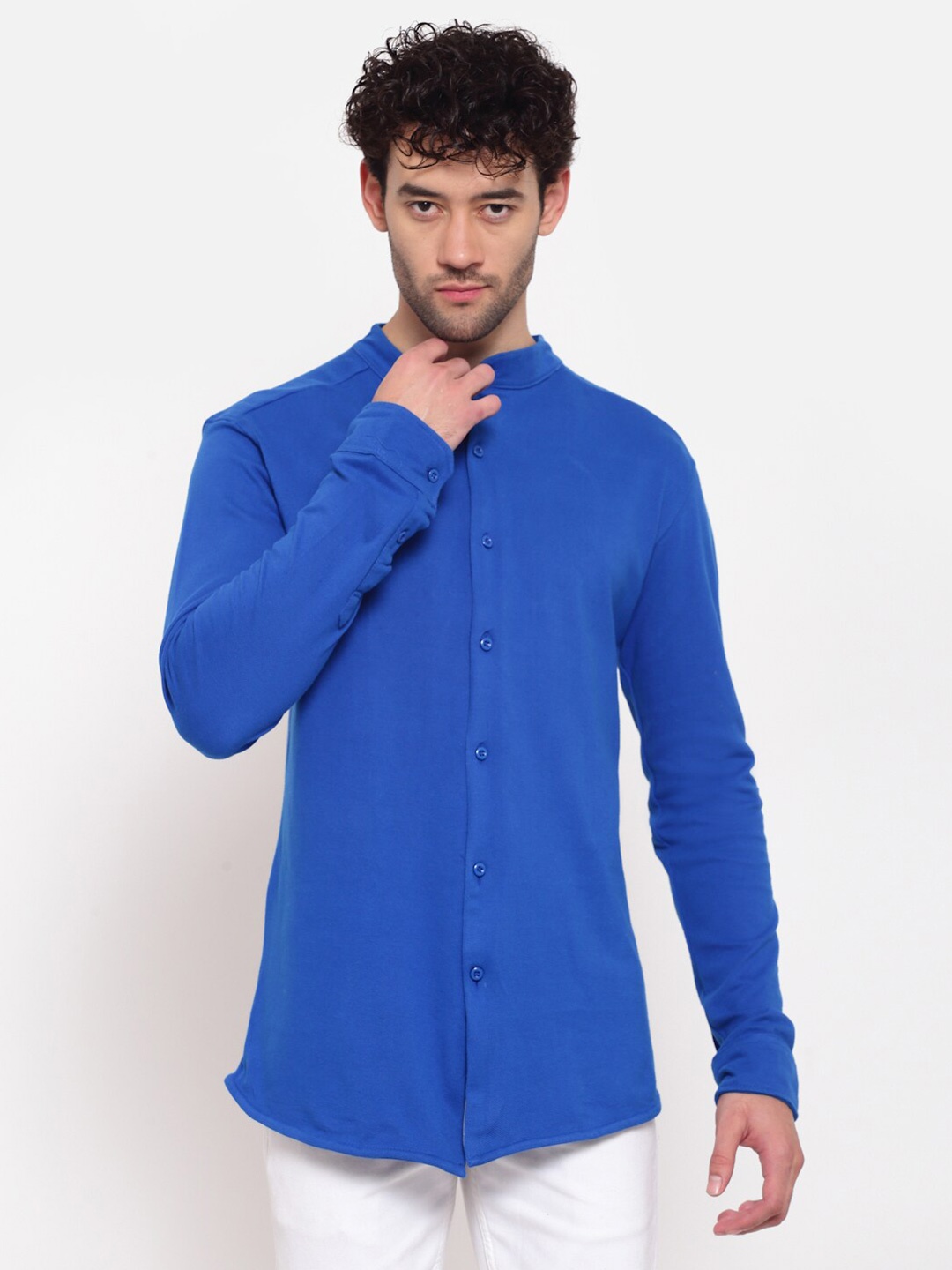 

PAUSE SPORT Men Blue Standard Cotton Casual Shirt