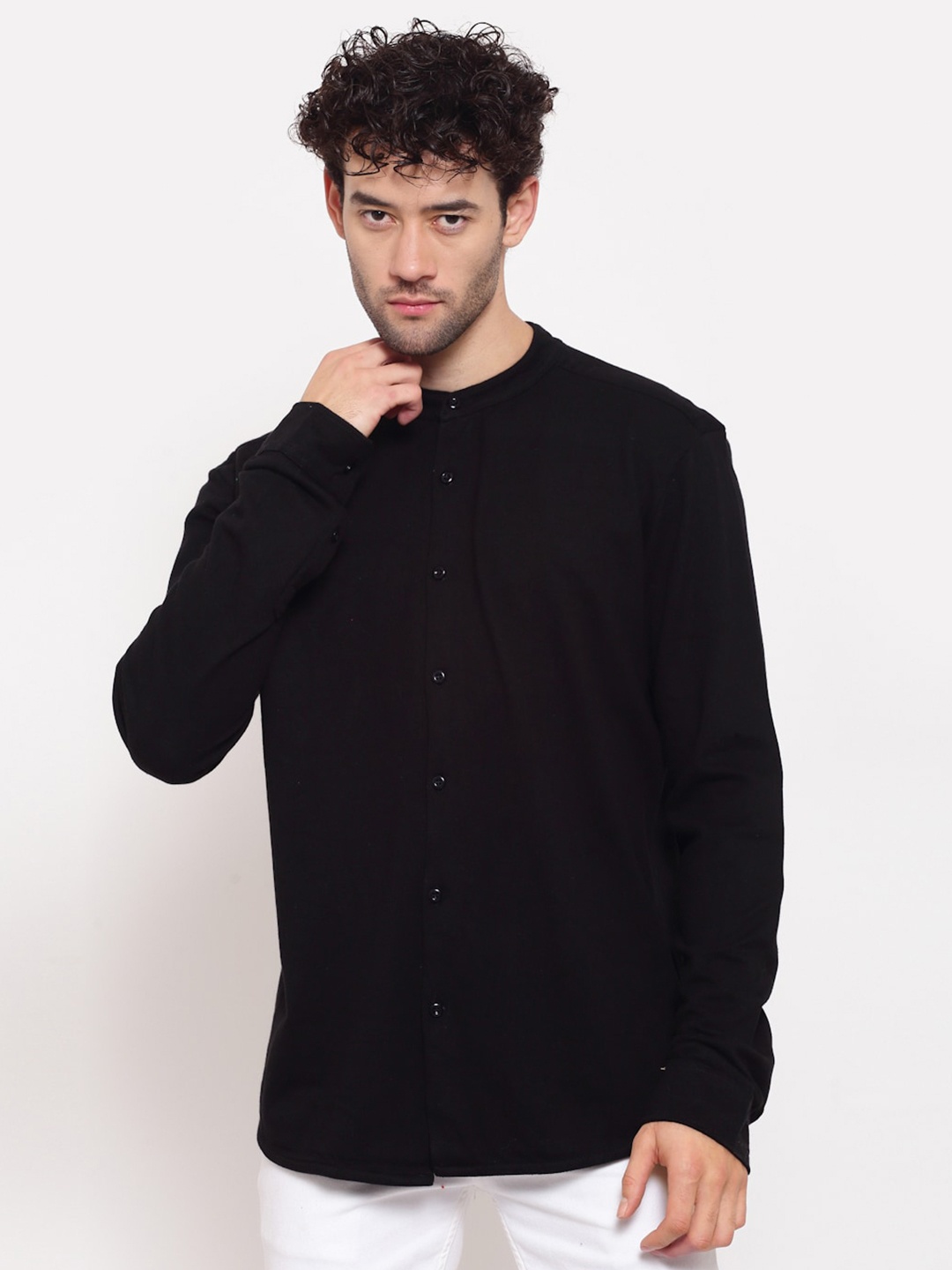 

PAUSE SPORT Men Black Standard Cotton Casual Shirt