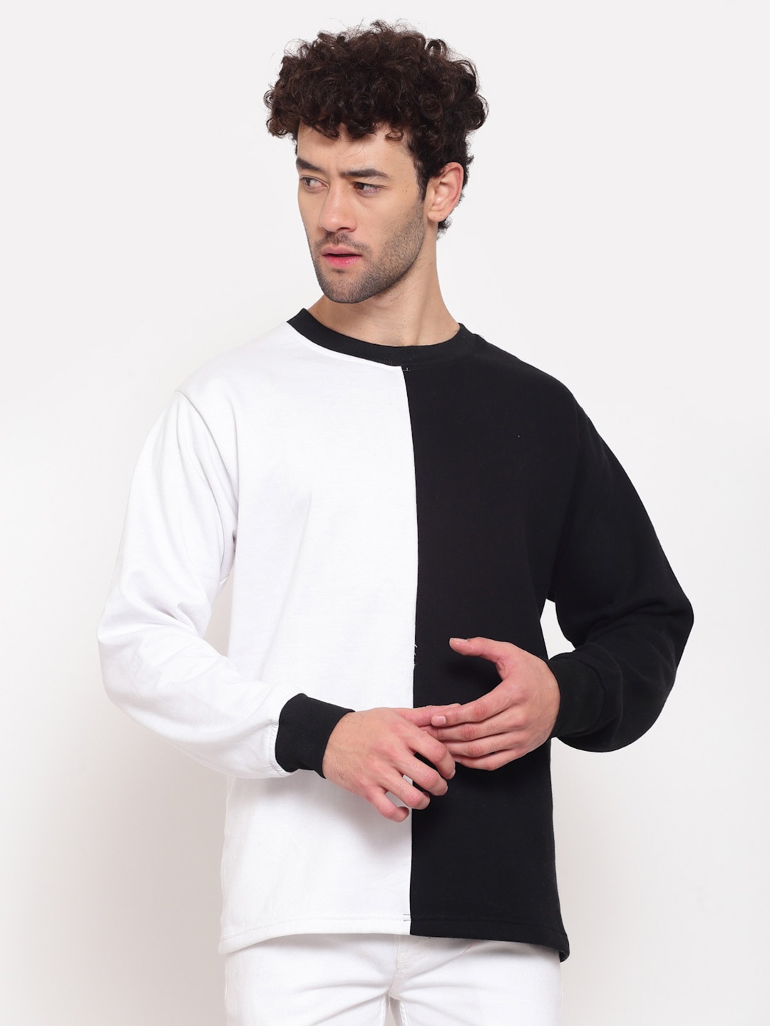 

PAUSE SPORT Men White Colourblocked Antimicrobial Sweatshirt