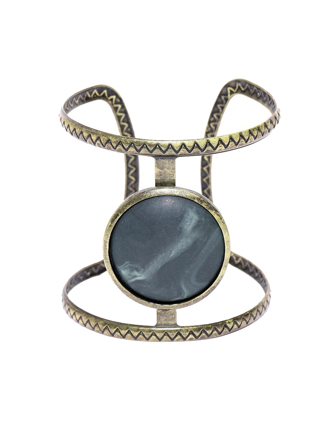 

Wild & Free Gold & Blue Vintage Big Stone Open Cuff Bangle