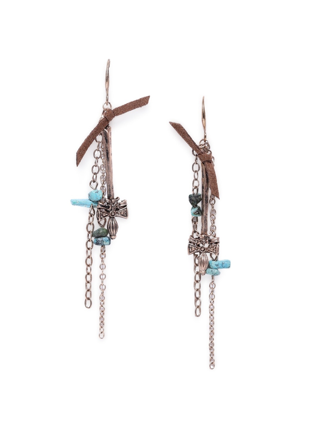 

Wild & Free Gold-Toned Quirky Gold-Plated Drop Earrings