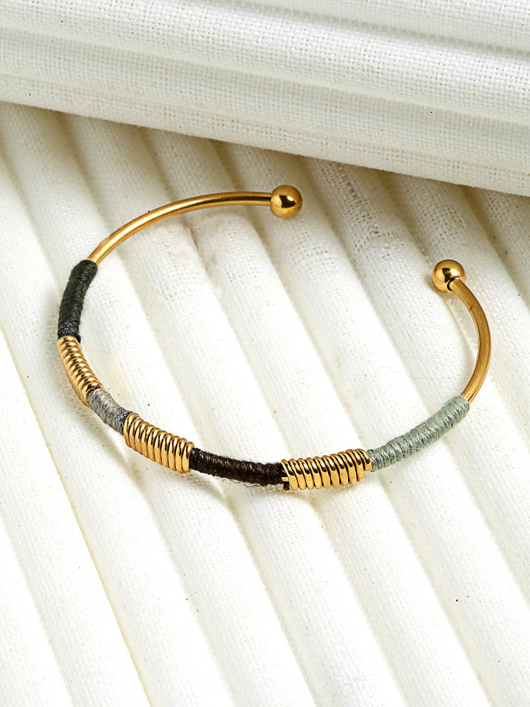 

Wild & Free Women Black & Gold-Plated Bangle Bracelet