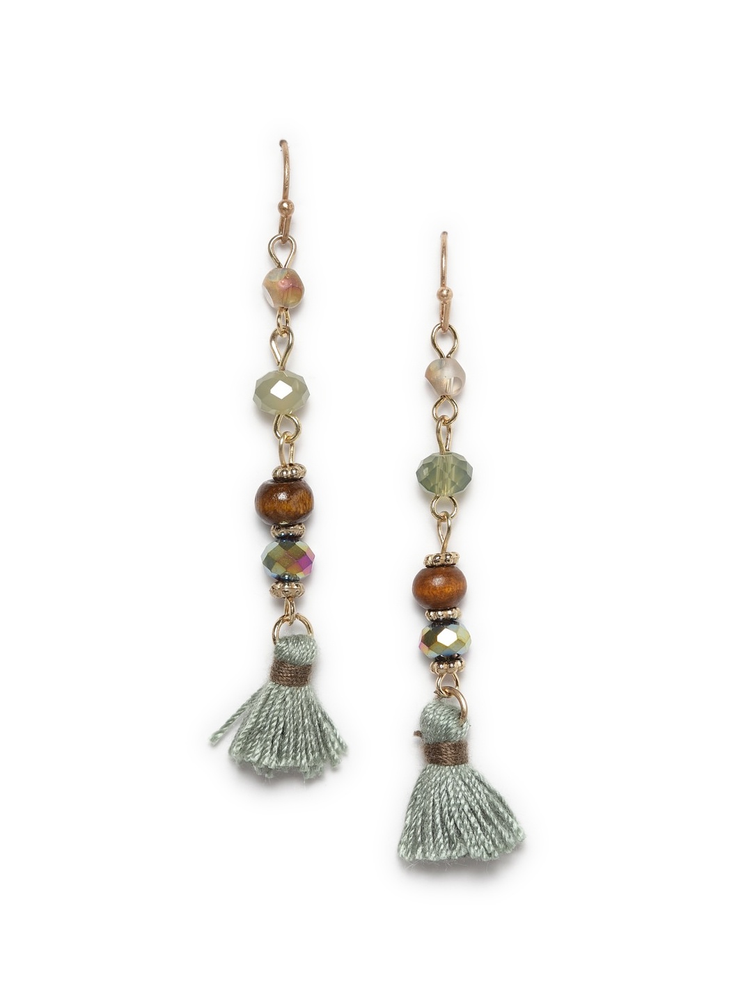 

Wild & Free Grey Rhodium-Plated Contemporary Drop Earrings