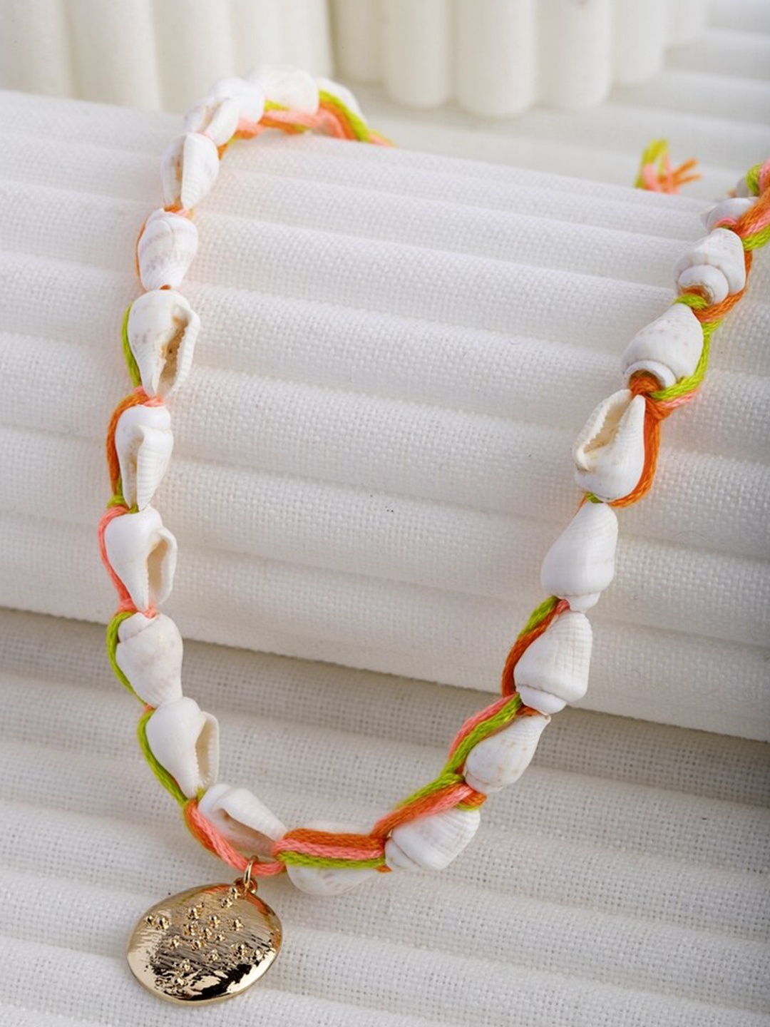 

Wild & Free Women White & Gold-Plated Beaded Necklace