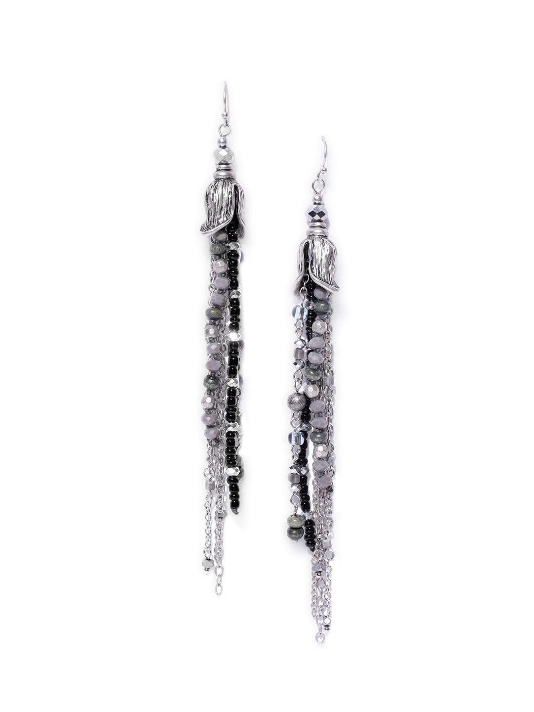 

Wild & Free Silver-Toned Quirky Drop Earrings